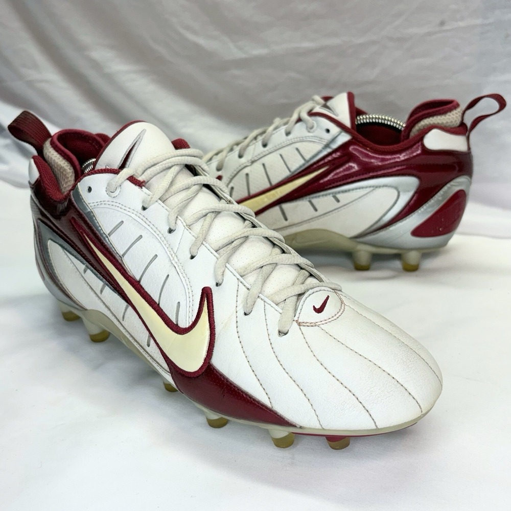 Vintage 2006 Nike Speed TD Football Cleats Mens 11.5 Crimson Maroon White Rare